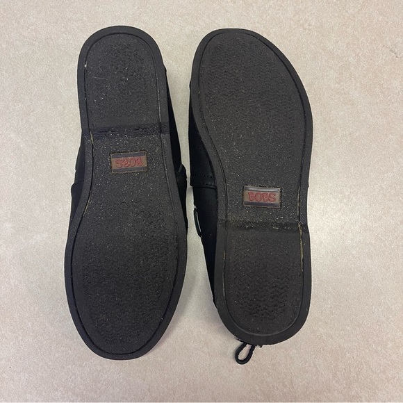 Bobs Sketchers Size 7 Black Loafer Slip On Comfort Shoes Fabric Women - Picture 8 of 8